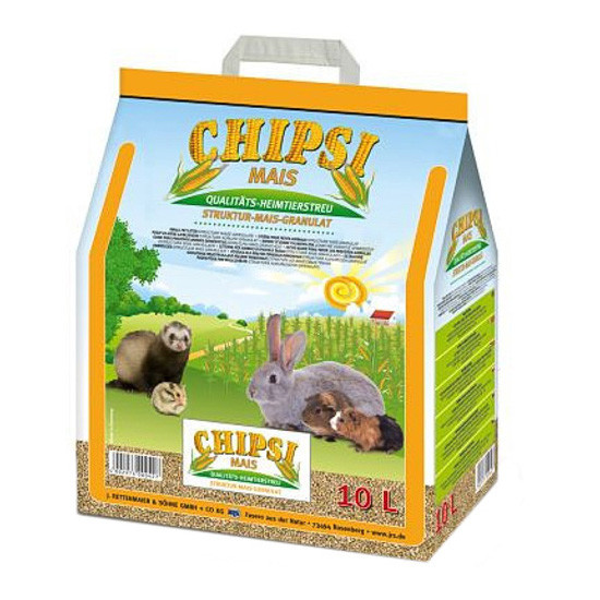 Imagen de Chipsi lecho higiénico de maiz para pequeñas mascotas y aves 10l