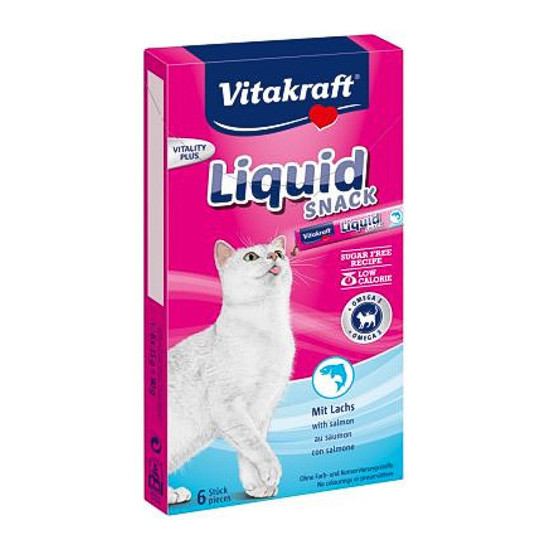 Imagen de Vitakraft Cat liquid snack salmón con omega3 90g