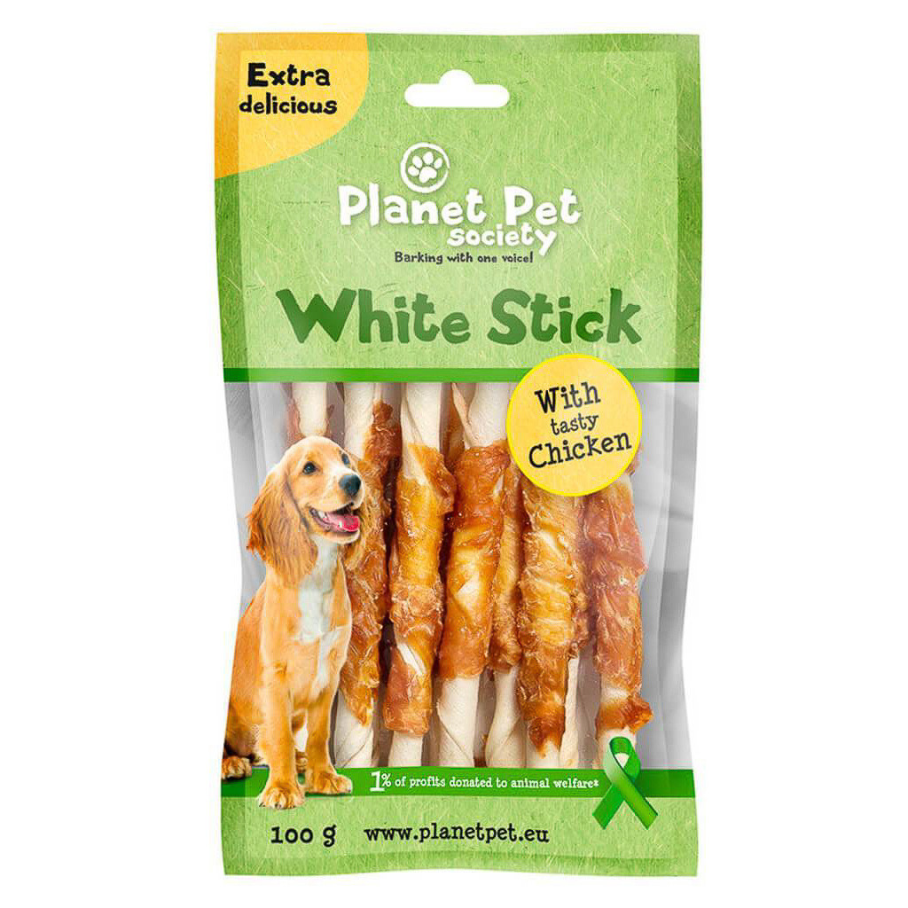 Imagen de Planet Pet Pps white stick with chicken 13cm, 11 p