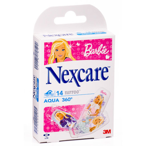 Imagen de Nexcare barbie aqua 360º tattoo 14 und.