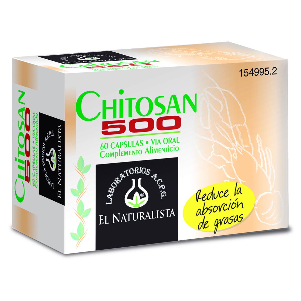Imagen de EL NATURALISTA CHITOSAN 500 60 CAPSULAS