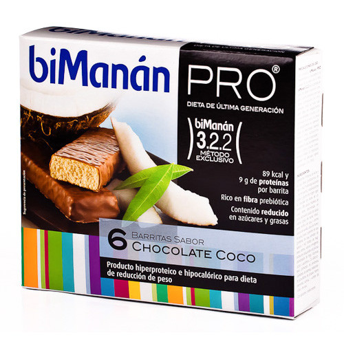 Imagen de BIMANAN PRO BARRITAS CHOCOLATE/COCO 6UDS
