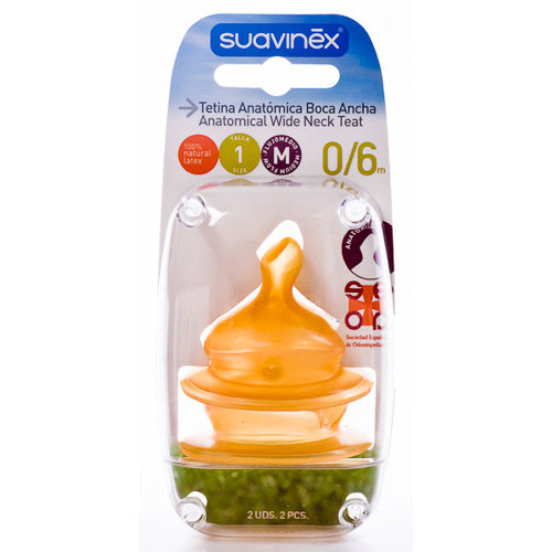 Imagen de Suavinex tetina anatómica látex T1 M 2uds