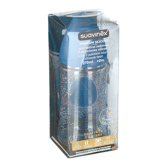 Imagen de Suavinex Biberón premium silicona tetina 3 posiciones 270ml