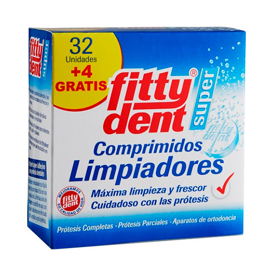 Imagen de FITTYDENT LIMPIADOR 32 TABLETAS + 4 GRAT