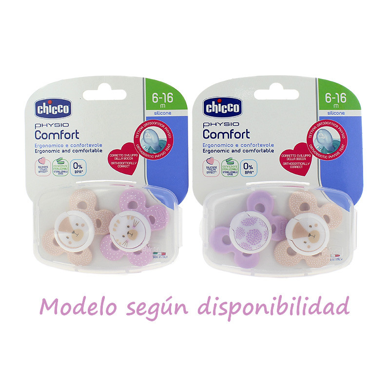 Imagen de Chicco Chupete physio silicona niña 6-16 meses 2u