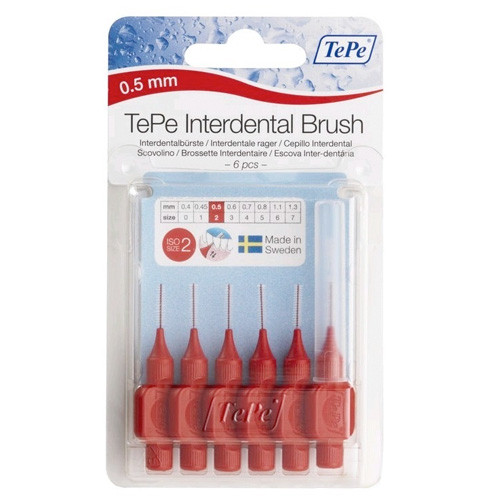 Imagen de TEPE INTERDENTAL 0,5 MM ROJO 6 UDS