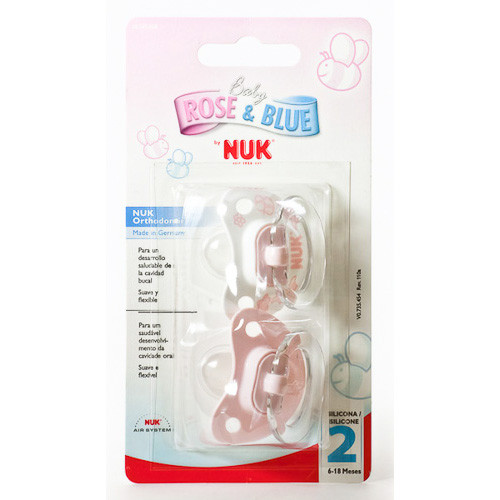 Imagen de Nuk Nukete chupete silicona rosa talla 2 2uds