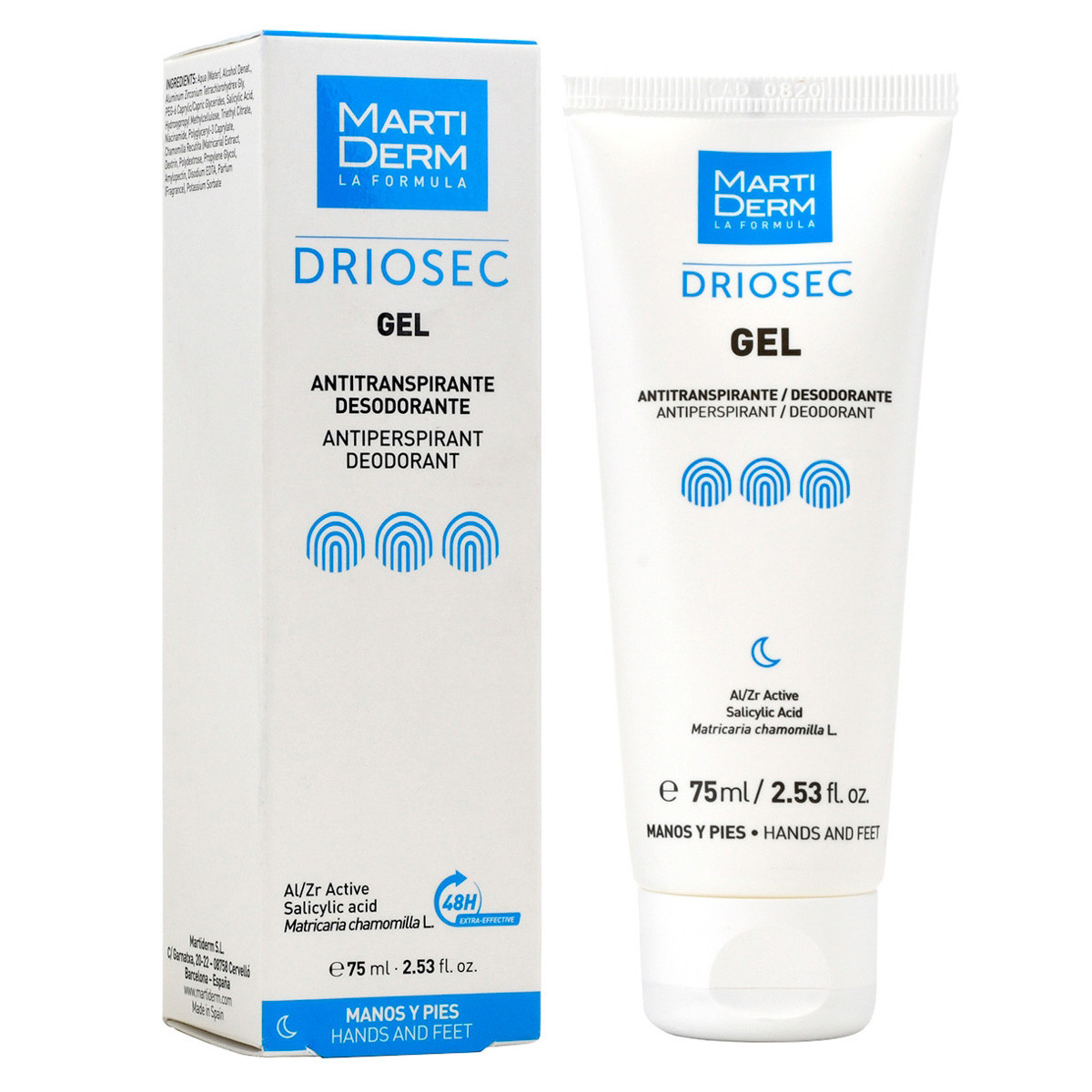 Imagen de MartiDerm Driosec Gel Antitranspirante Manos y Pies 75 ml