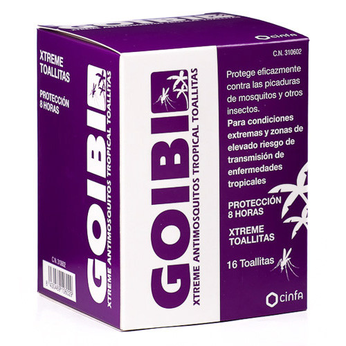 Imagen de GOIBI ANTIMOSQUITOS XTREME TOALLITAS 16U