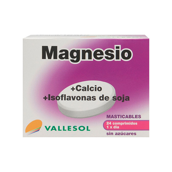 Imagen de Vallesol magnesio, calcio, isoflavonas 24 comprimidos masticables